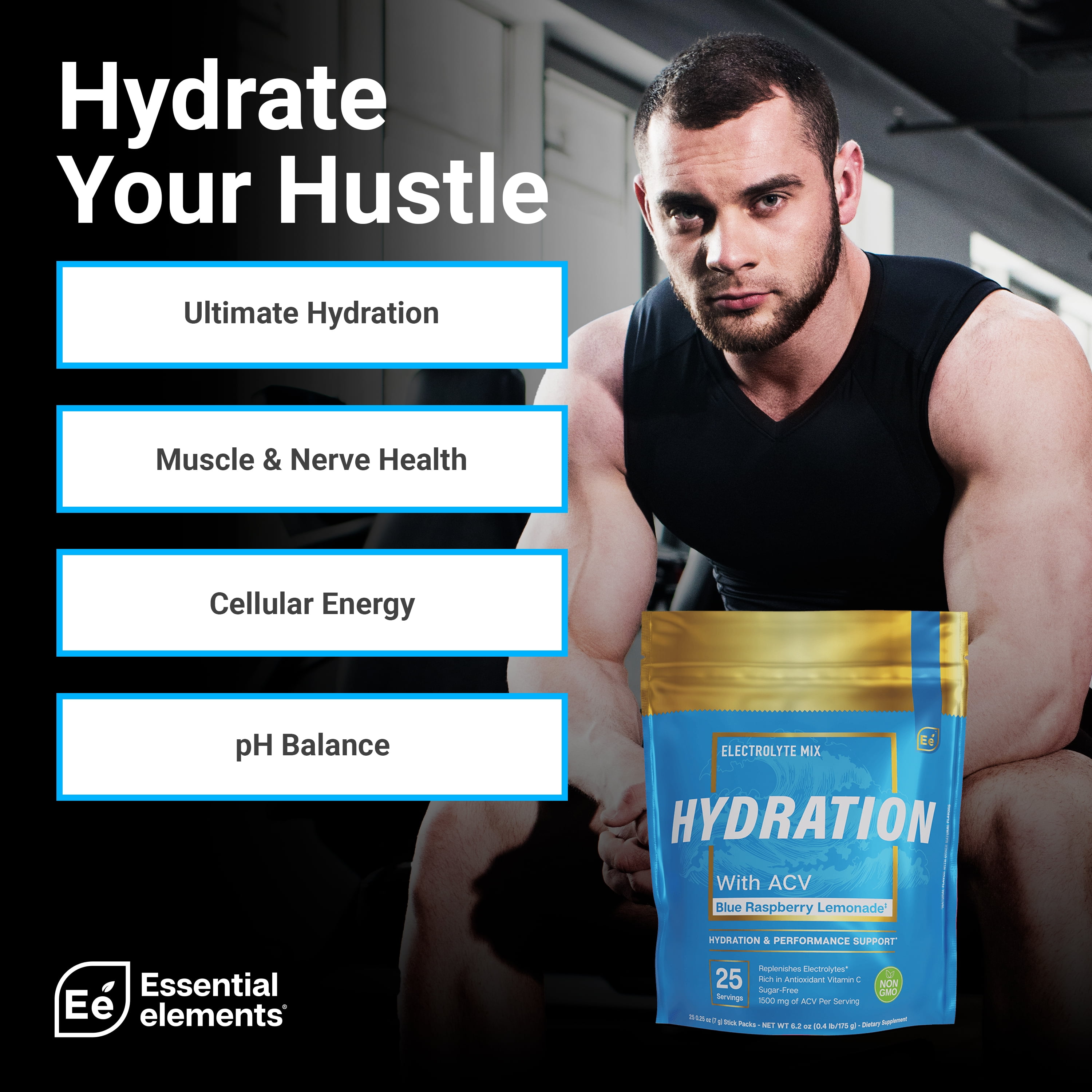 Essential Elements Hydration Electrolyte Powder, 24 Variety Stick Packs