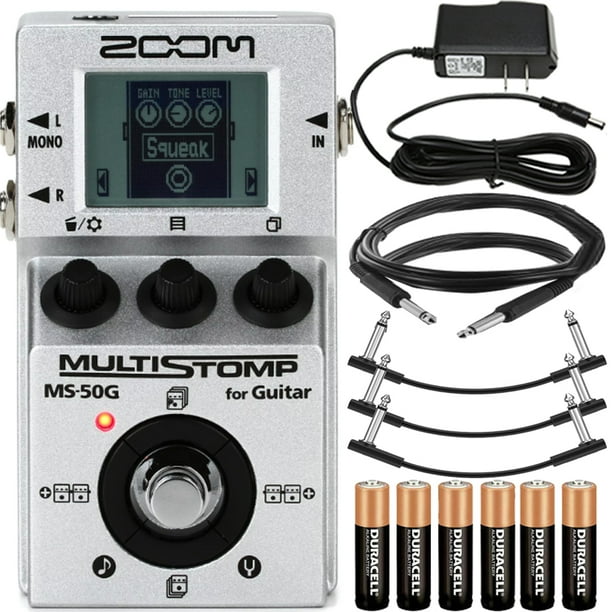 Zoom MS-50G MultiStomp Guitar Pedal + Pig Hog Instrument Cable +