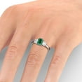 thumbnail image 4 of 1.50 Ct Emerald Cut Genuine Diamond Emerald Gemstone Shiny Three Stone Wedding Ring for her 14K White Gold Size 5, 4 of 7