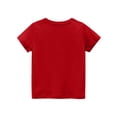 thumbnail image 3 of WTOBBY Toddler Girls Short Sleeve Independence Day Small Print T-Shirt Top - Casual Kids Shirt for Patriotic Fun and Everyday Wear,Red 110, 3 of 4