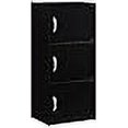 thumbnail image 3 of HODEDAH IMPORT 3-Shelf Bookcase Cabinet, Black, 3 of 4