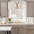 thumbnail image 5 of Valance Curtains for Kitchen Windows Watercolor Blossom Floral Bunny Rod Pocket Valance Pastoral Floral Wreath Short Window Curtain Topper for Bedroom Living Room Bathroom 42x12in,1&nbsp;Panel, 5 of 9
