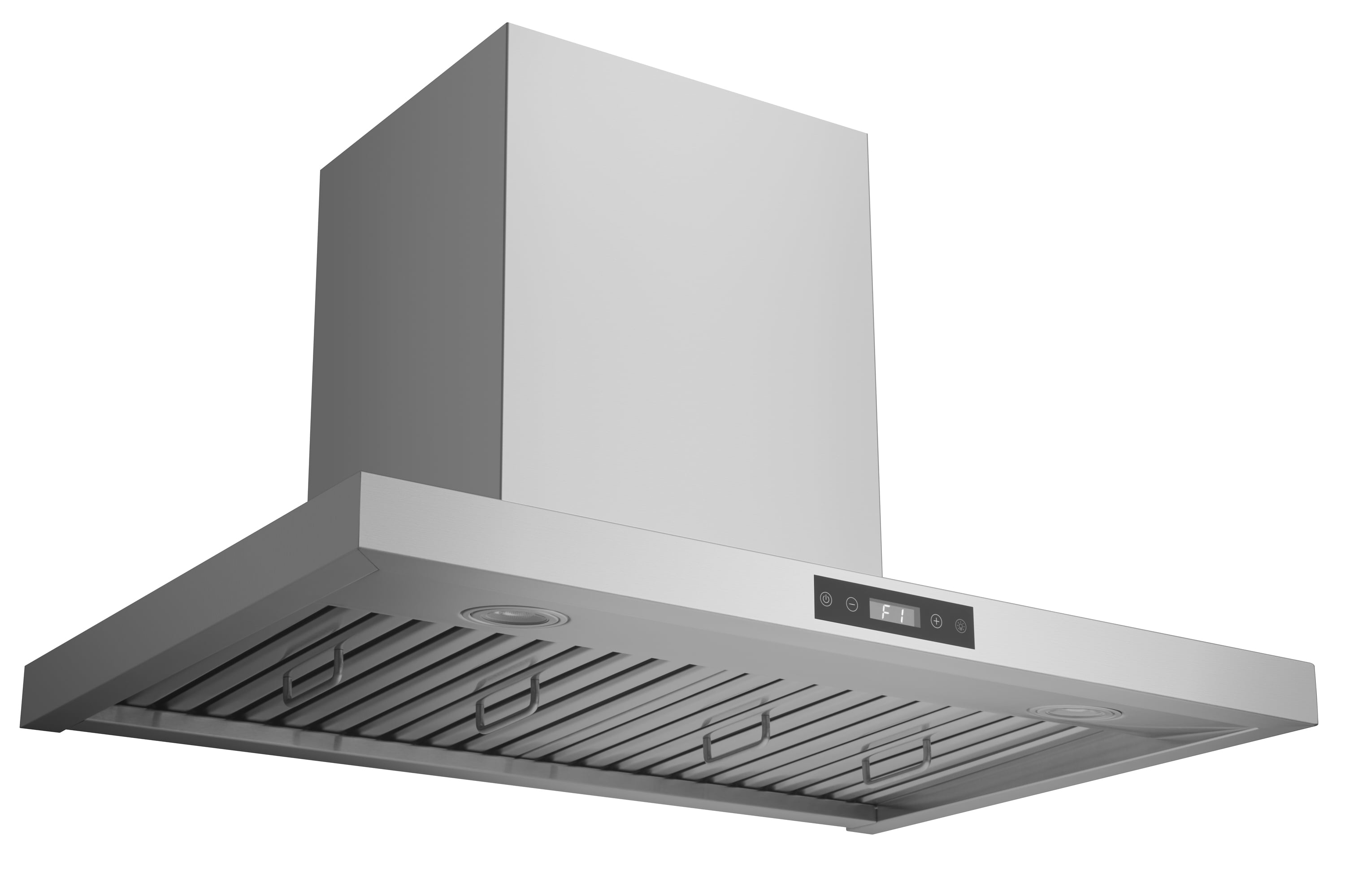 Hauslane WM-540 30” Wall Mount Range Hood Contemporary Stainless Steel Low Noise, Full-Size Handles, Baffle Filters, LED Lamps | 120V