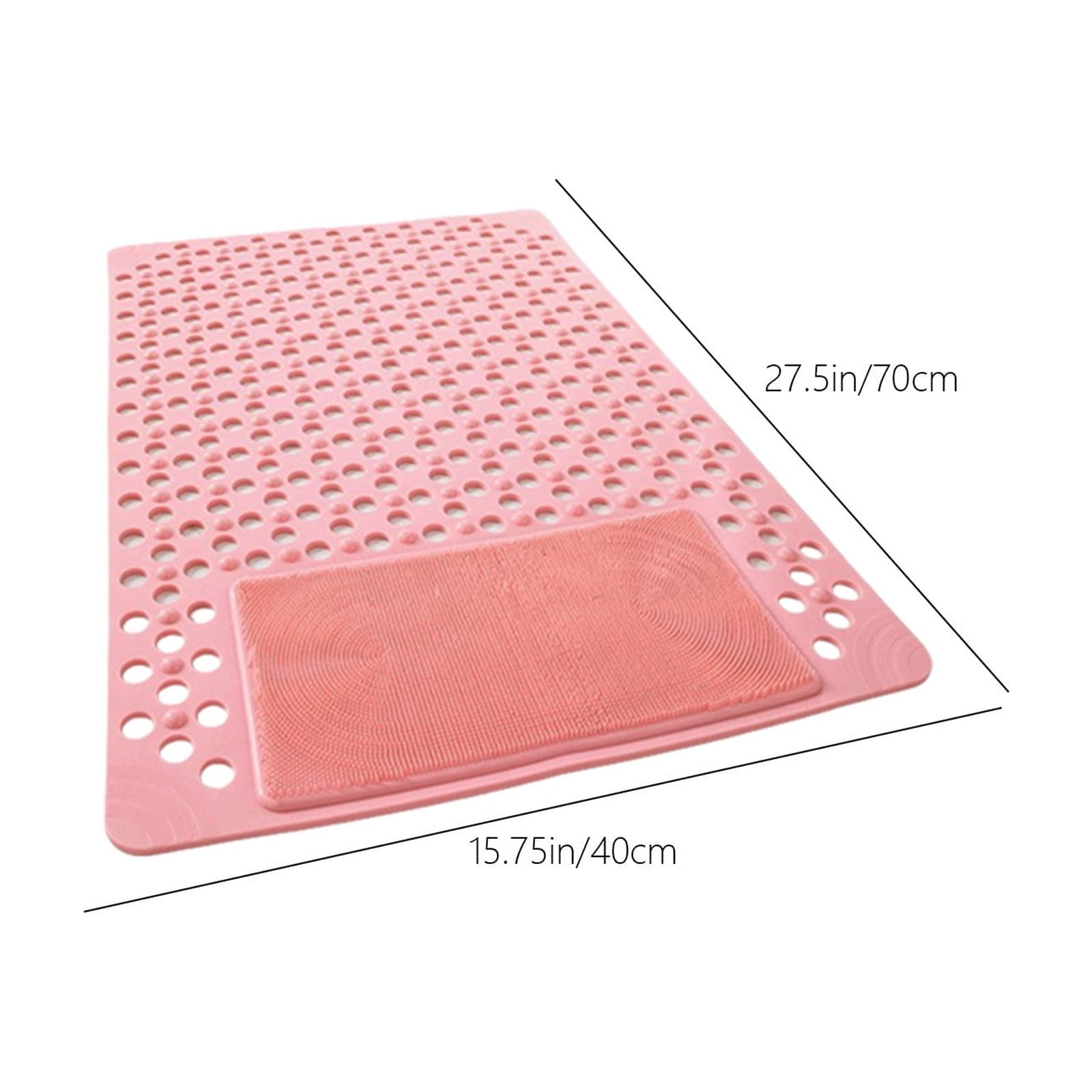 VQPeo Shower and Bathtub Mat, Rubber Non-Slip Shower Mat for Elderly , Bathtub Mat Non Slip with Drain Holes &Suction Cups, Bath Mat for Bathroom and Tub, Machine Washable