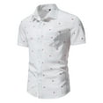 thumbnail image 2 of BOBOGOJP Hommes Été Bouton vers le Bas Chemises Manches Courtes Bouton vers le Bas Solide Robe Formelle Décontractée, Rouge S, 2 of 5