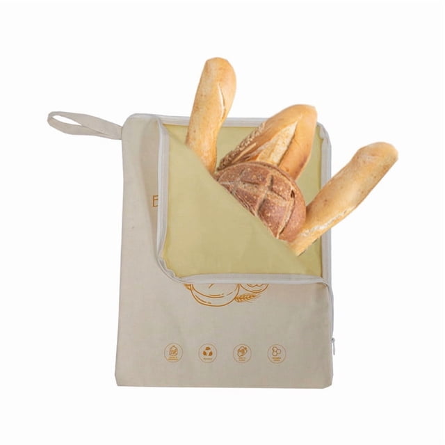Bolsa de pan reutilizable forrada de cera de abeja XL 13"x17" | Mantiene la masa madre, la baguette y la bola frescas hasta 48+ horas | Almacenamiento de pan de lino lavable | Solución sostenible de