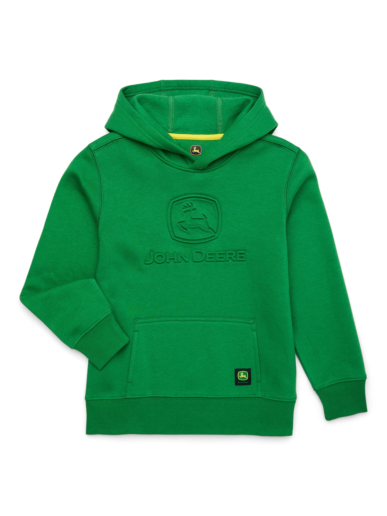 John Deere Boy s Embossed Fleece Graphic Pullover Hooded Sweatshirt Sizes 4 18 Walmart