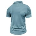 thumbnail image 3 of WREESH Men's Office Henley Shirt - Short Sleeve Turn-Down Collar Top with Fashion Cotton, Business Casual for Commuting, 3 of 6