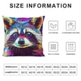 thumbnail image 5 of Patifu Watercolor Raccoon Throw Pillow Cover,Cute Wild Animal Pillow Cover ,Colourful Tie Dye Cushion Cover,Rainbow Fluid Painting Style Decorative Square Pillow Case 12x12in, 5 of 5