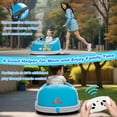 thumbnail image 3 of Kids Bumper Car 12V Ride on Toy for 3-5 Years Old with Pushrod and Dinner Plate, USB, Music, Rocking Horse Mode, Anti-Collision Bumper Car Ride on, Blue, 3 of 11