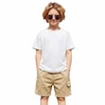 thumbnail image 6 of Boys' Pants Lightweight Pocket Elastic Solid Print Shorts Daily Wear 18-24 Months, 6 of 9