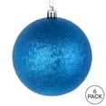 thumbnail image 4 of Vickerman 4" Blue Brushed Ball Ornament, 6 per Bag, 4 of 4