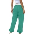 thumbnail image 4 of SNKSDGM Women's Plus Wide Leg Capri Sweatpants Women Black Pants for Women Dressy Wedding Women Bottom Sweatpants Joggers Pants Workout High Waisted Yoga Pants with Pockets, 4 of 4