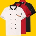 thumbnail image 5 of Ropa de trabajo de chef de manga corta de verano para pastelería fina, tienda de fideos, ropa de chef para hombres y mujeres, ropa de trabajo de cocina de manga larga transpirable, 5 of 5