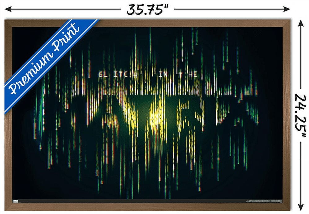 The Matrix: Resurrections - Glitch in the Matrix Wall Poster, 22.375" x 34", Framed