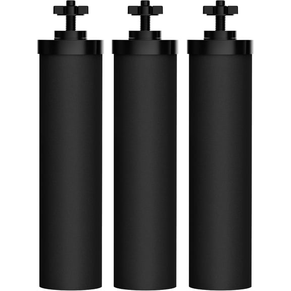 Waterdrop Black Water Filter, Replacement for Berkey®, Purewell®, ProOne®, BB9-2® Carbon Filters, Waterdrop Gravity Water Filter System, NSF/ANSI 42&372 Certified Water Filter, 3 Pack