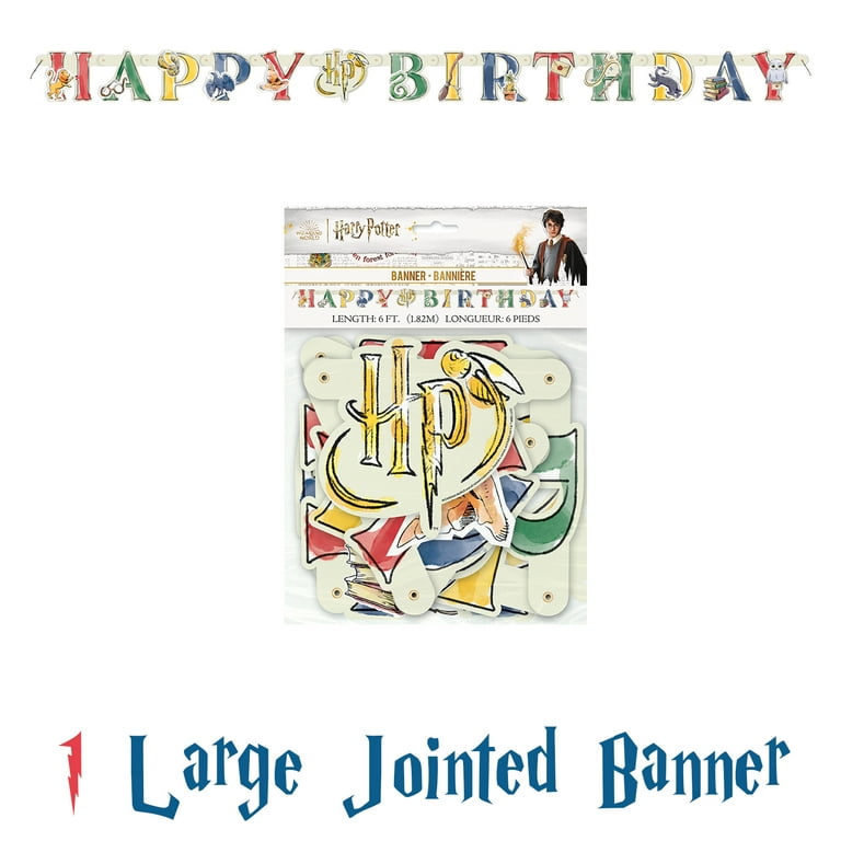  Harry Potter Birthday Decorations Kit, Harry Potter Birthday  Party Supplies, With Harry Potter Balloons, Table Cover, Banner, Dinner  and Cake Plates, Napkins, Cups, Candles, Button