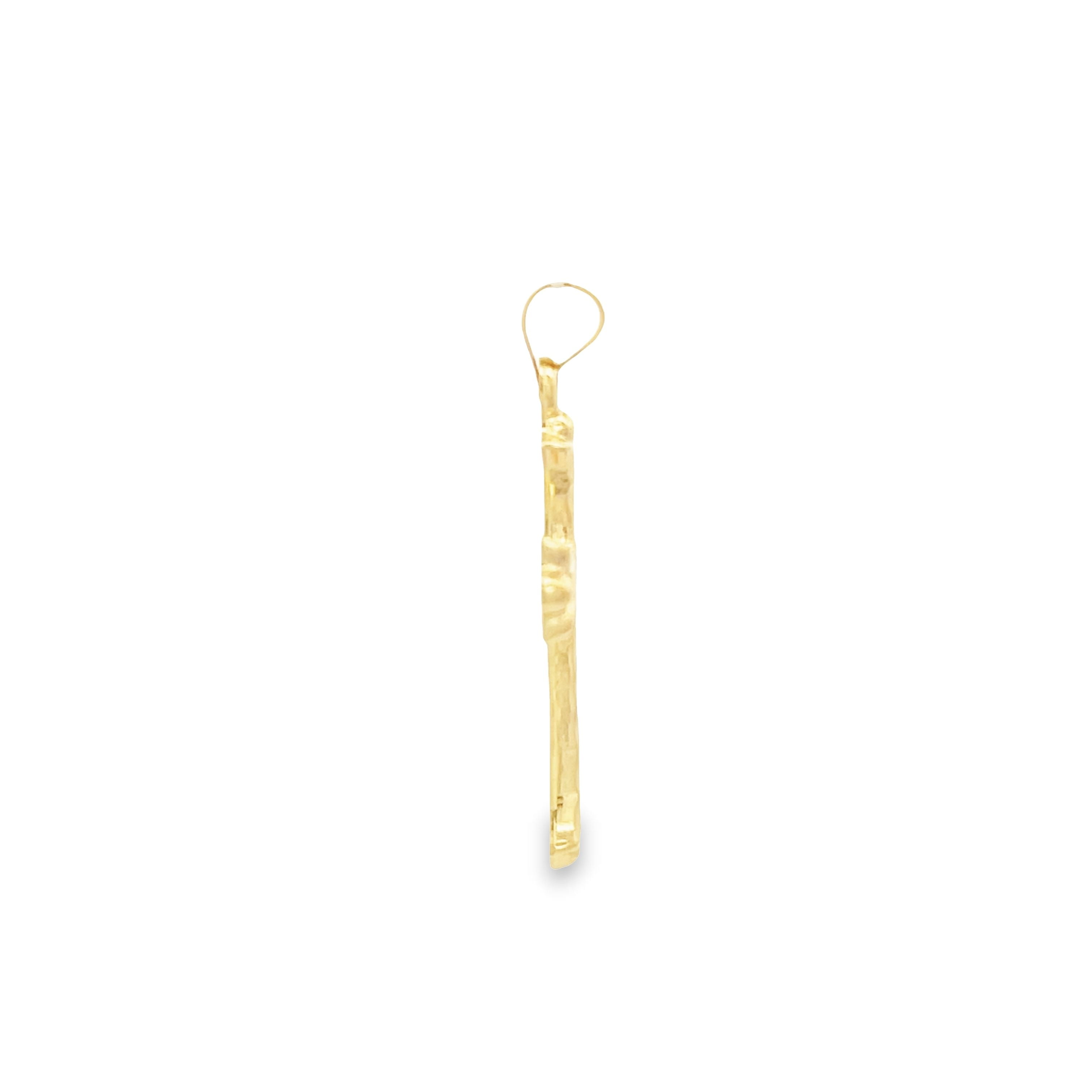Rand & Paseka Unisex 14 KT Yellow Gold Florentine Cross Religious Pendant, 18” Chain, Fine Jewelry