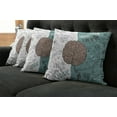 thumbnail image 2 of Ambesonne Modern Throw Pillow Cover 4 Pack, Music Logic Brain Art, 20", White Teal Umber, 2 of 6