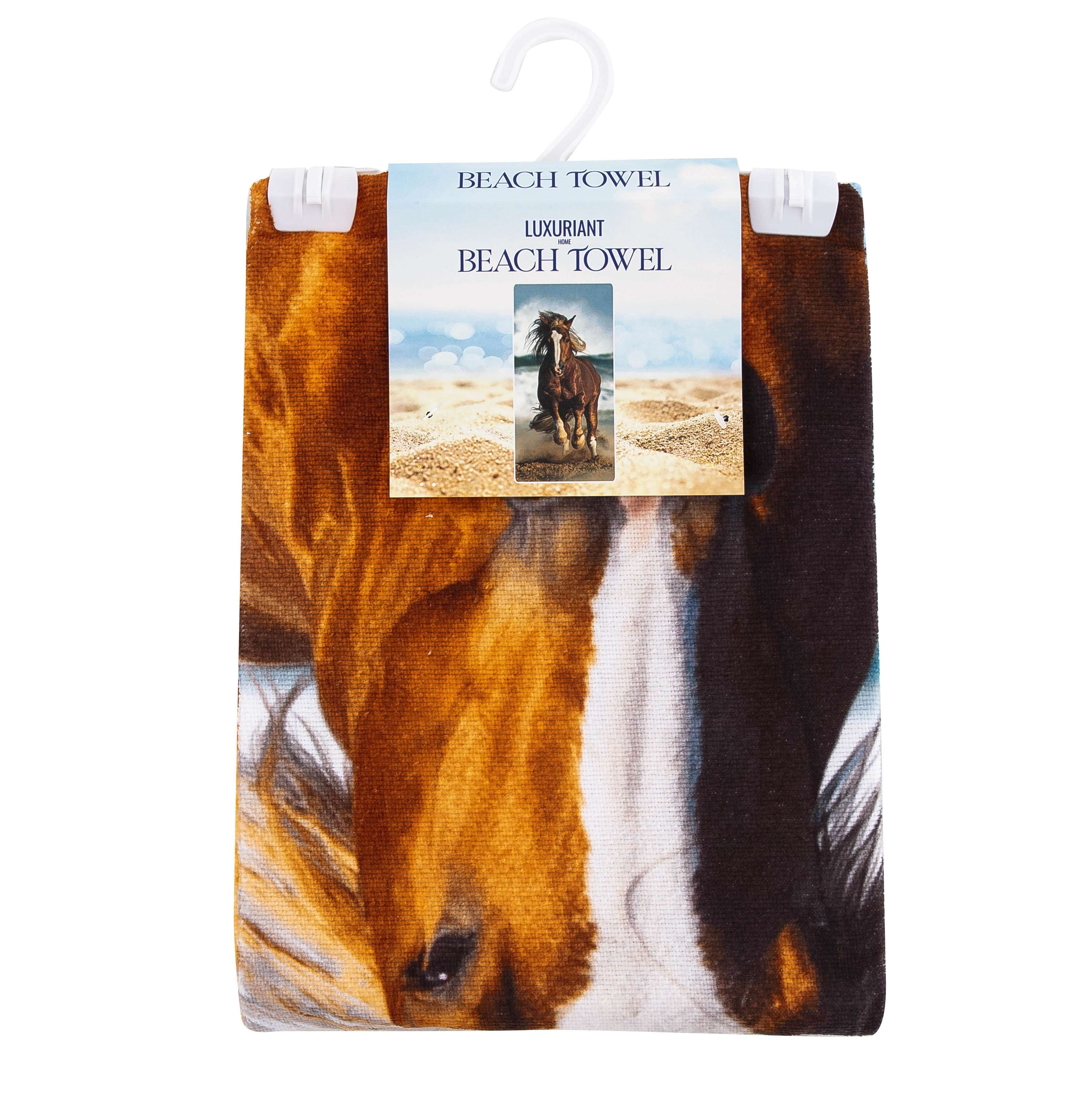 Luxuriant Running Horse1 30in x 60in Beach Towel