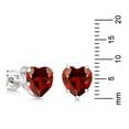 thumbnail image 6 of Gem Stone King 925 Sterling Silver Red Garnet Stud Earrings for Women Men (4.00 Cttw, Gemstone Birthstone, Heart Shape 8MM), 6 of 6
