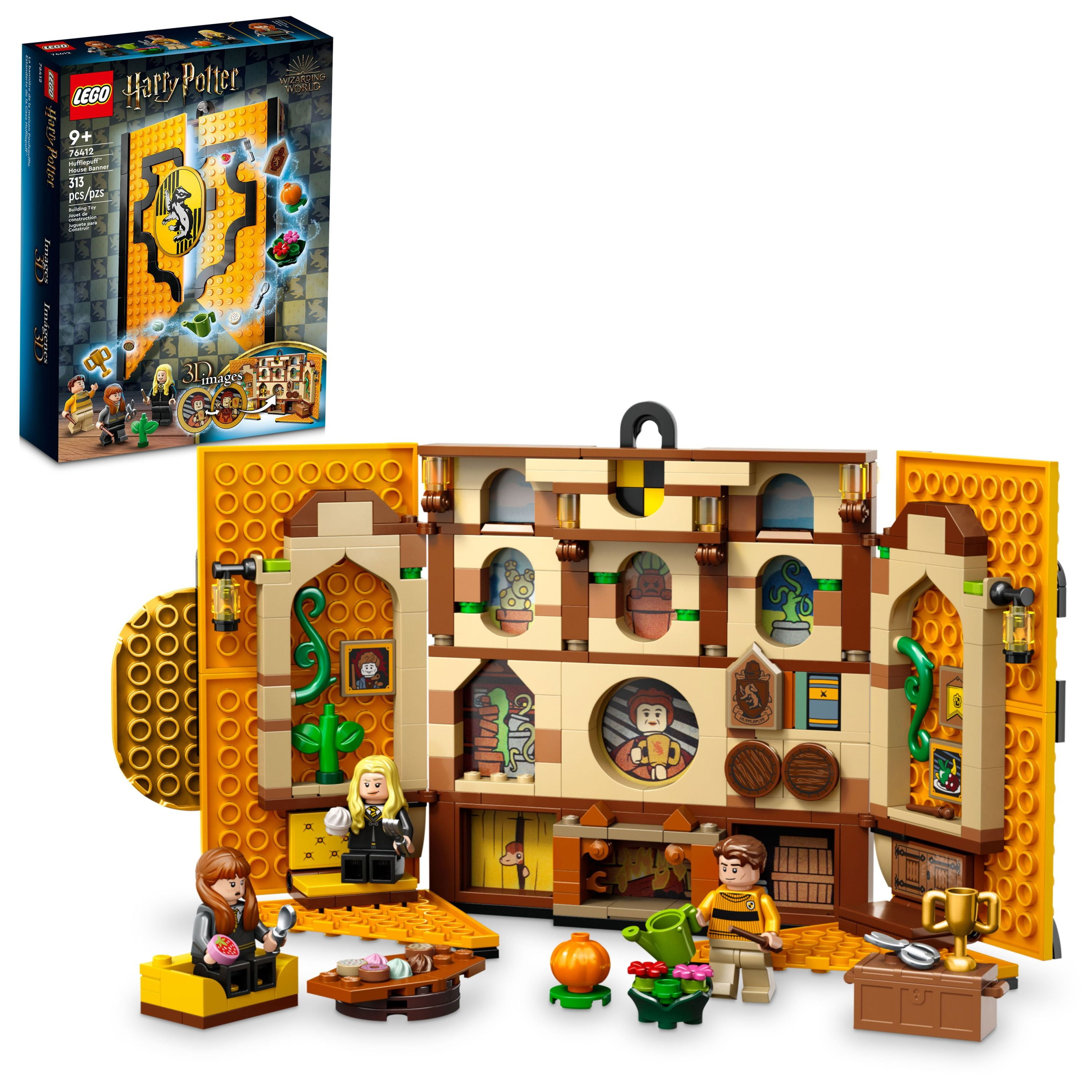 LEGO Potter Hufflepuff House Banner 76412,Hogwarts Common Room Toy or Wall Decoration, Set with 3 Minifigures Mandrake, Collectable Toys - Walmart.com