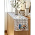 thumbnail image 5 of Table Runner 72 Inches Long for Kitchen Dining, Birds Floral Dresser Scarf Farmhouse, Dining Table Decorations for Wedding/Parties, Farmhouse Country Pink Flower Leaf Grey Plaid 13 x 72 In, 5 of 8