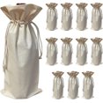 thumbnail image 1 of (12-pack)natural Cotton Canvas Wine Bottle Gift Bags With Drawstring Closure Reusable Wine Bags For Gifts, 1 of 5