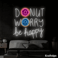 thumbnail image 3 of Craftnamesign Donut Worry Be Happy Neon Sign, Donut Shop Decor, Bakery Sign, 3 of 4