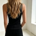 thumbnail image 6 of GUACER Womens Mesh Trim Ribbed Tank Tops, Sleeveless Sheer Round Neck Fitted Camisole, Soft Stretchy Basic Top, 6 of 7
