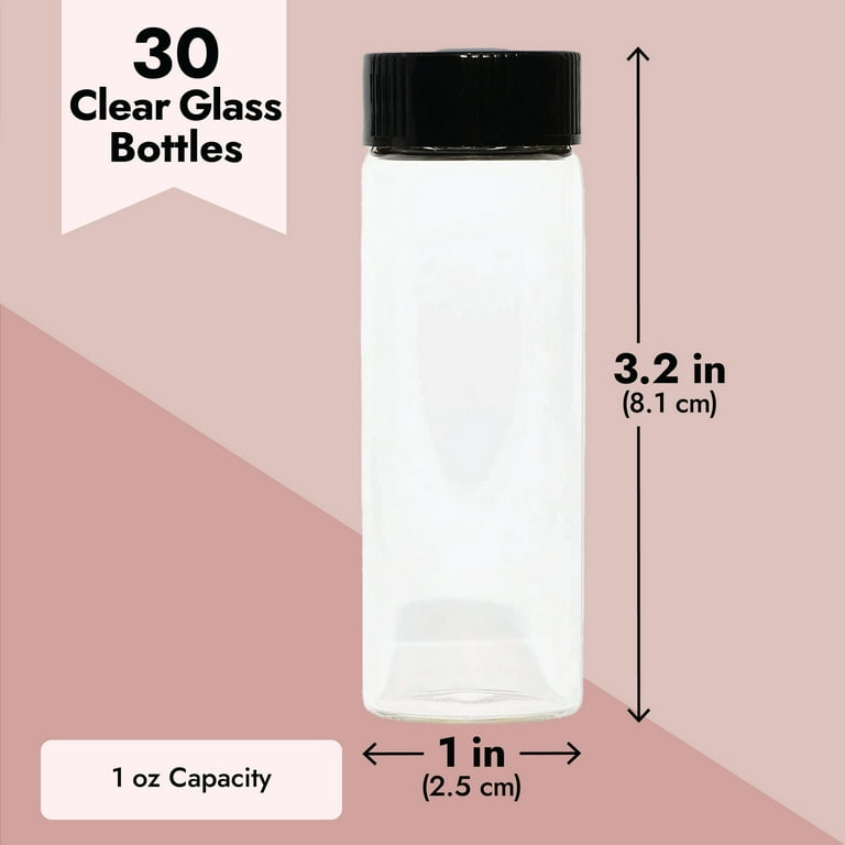 30 Pack Clear Liquid 1 oz Bottles with Caps for Cosmetics, Makeup, Sample Liquid  Storage (30 ml) 
