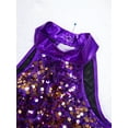 thumbnail image 6 of HULIJA Kids Girls Sequin Metallic Crop Top with Skirt Set Jazz Latin Dance Outfits 2 Piece Purple 4, 6 of 7
