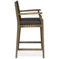 thumbnail image 2 of Logan Outdoor Acacia Wood Barstool, Teak and Gray, 2 of 6