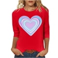 thumbnail image 3 of TaTaai Women's A 3/4 Sleeve Christmas Printed Round-neck Top Gift, 3 of 6