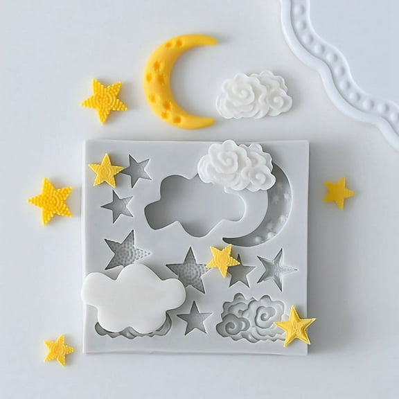Cake Fondant Silicone Baking Mold Star Moon Chocolate Clouds Moulds Decorating Accessories for Diy Tools