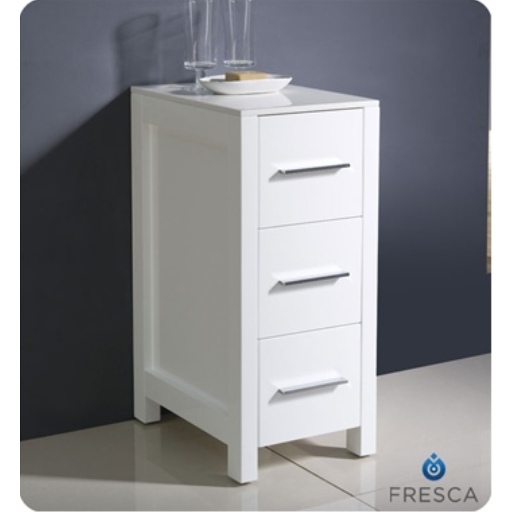 Fresca Torino Bathroom Linen Side Cabinet in White - image 2 of 5