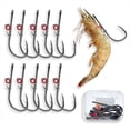 thumbnail image 2 of Juego de 10 Anzuelos para Camarones , Equipo de Pesca de Agua Dulce y Salada, Señuelos de Pesca, Ideal para Bagres, Meros, Lubinas y Truchas (N.° 3/0), 2 of 8