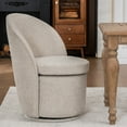 thumbnail image 2 of Kidol & Shellder Modern Swivel Accent Chair with Solid Wood Frame & Boucle Fabric Multi-Use Dining Chair, Vanity Makeup Seat - Easy Assembly Upholstered Chair, Oatmeal 3PCS, 2 of 6