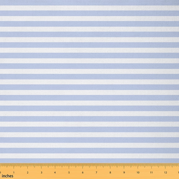 jejeloiu Blue Stripes Lines Fabric by the Yard 10 Yards,Modern Geometric Aesthetic Room Decor Fabric by the Yard,White Blue Geometric Sewing Fabric For Children,Microfiber Bedroom Decor