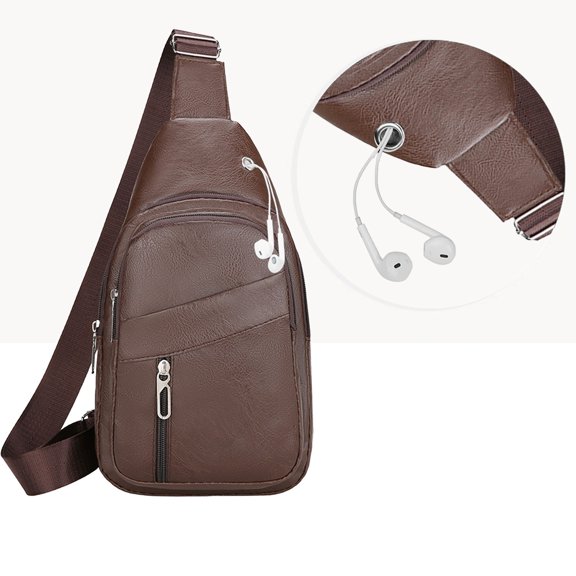 HBBKVI PU Leather Chest Bag Chest Bag Fabric Material Crossbody Bag Sports Chest Bag Portable Multi Pocket Storage