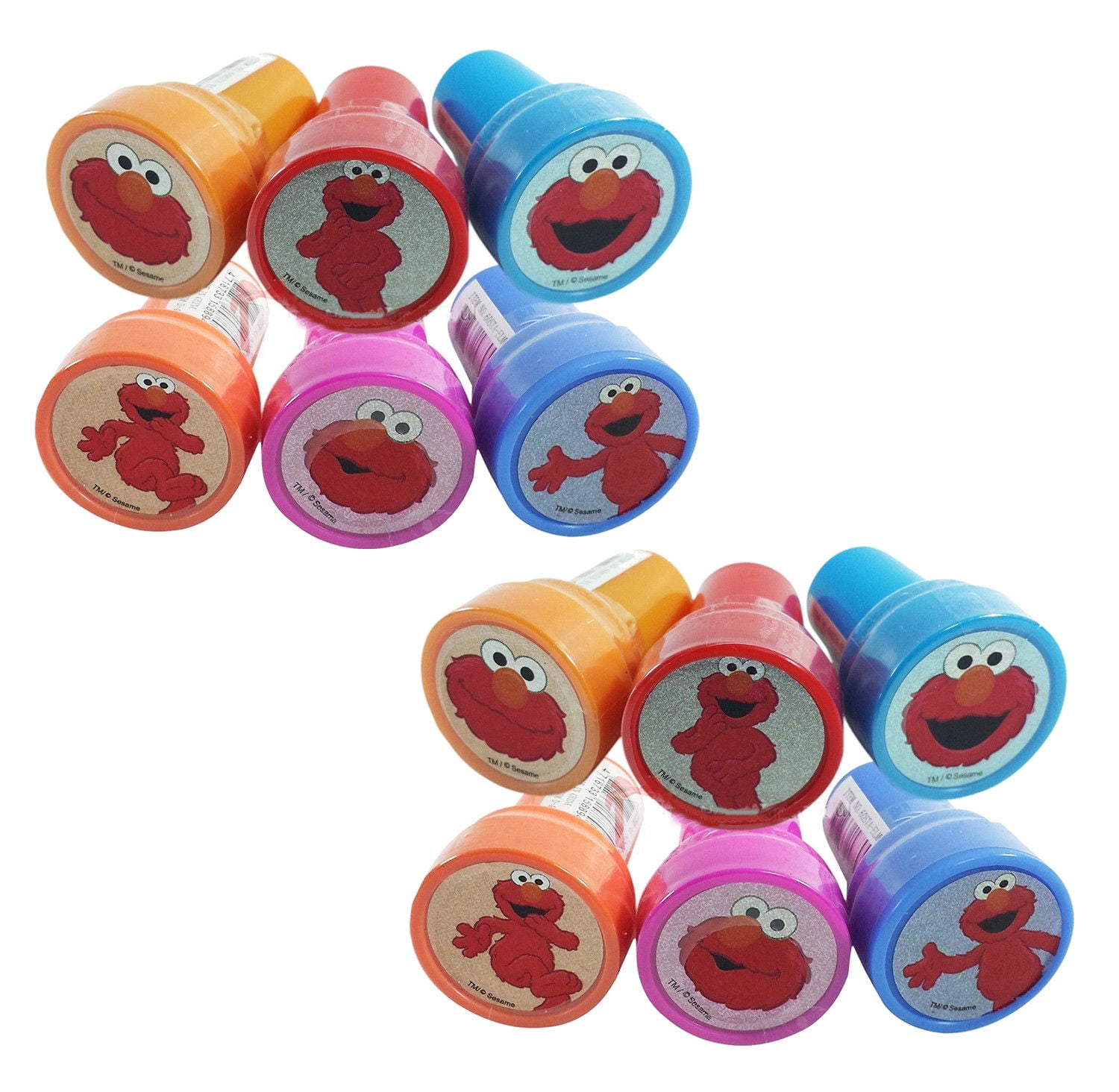 12pcs Sesame Street Elmo Stamps Stampers Self-inking Birthday Party Favors