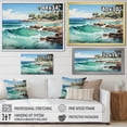 thumbnail image 4 of Designart "Breezy Turquoise Palm Trees In The Tropics I" Palms & Palm Trees Floater Framed Wall Art Prints, 4 of 5