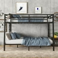 thumbnail image 2 of Full XL over Queen Bunk Bed, Heavy Duty Metal Bunk Bed Frame with 2 Side Ladders and Full-length Guardrails, for Teens Adults Bedroom, Space-Saving Design, No Box Spring Needed, 2 of 7