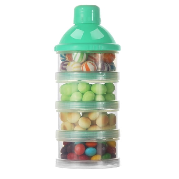 Formula Dispenser On The Go, 4 Compartments Stackable Formula Container for Travel, Baby Milk Powder Kids Snack Container, BPA Free 