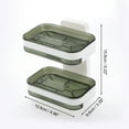 thumbnail image 4 of Unique Bargains 1 Pc Wall Mounted Soap Dish Double Layer Green Soap Dish for Bathroom Kitchen 4.96"x3.39"x6.22" Green, 4 of 6