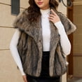 thumbnail image 6 of LWFFDAW Women's Faux Fur Vest Wide Collar Sleeveless Plush Jacket Fall Winter Warm Loose Outerwear with Pockets, 6 of 10