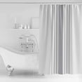 thumbnail image 2 of Modern Gray Striped Shower Curtain, 66" x 72", Simple White Background Waterproof Bathroom Curtain Washable Shower Curtain Set with 12 Hooks, 2 of 6