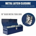 thumbnail image 5 of 19" Portable Toolbox Blue Parts Management Tools Storage Box, 19.1" L x 6.1" W x 6.5" H, Portable Hip Roof Design for Car, Truck, Tractor & Home Use, 5 of 9