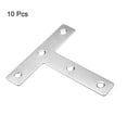 thumbnail image 2 of Uxcell Flat T Shape Repair Mending Plate 80mmx80mm Stainless steel Support Brace 10Pcs, 2 of 6