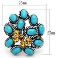 thumbnail image 2 of Womens Rings High polished (no plating) 316L Stainless Steel Ring with Stone in Turquoise TK1150, 2 of 4